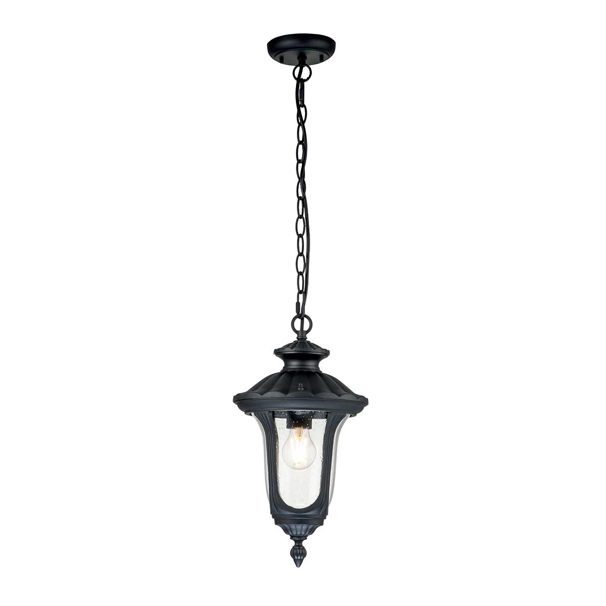 Elstead - Chicago 1 Light Small Chain Lantern - Textured Black