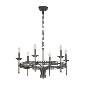 Elstead - Crown 6 Light Chandelier - Iron Gate