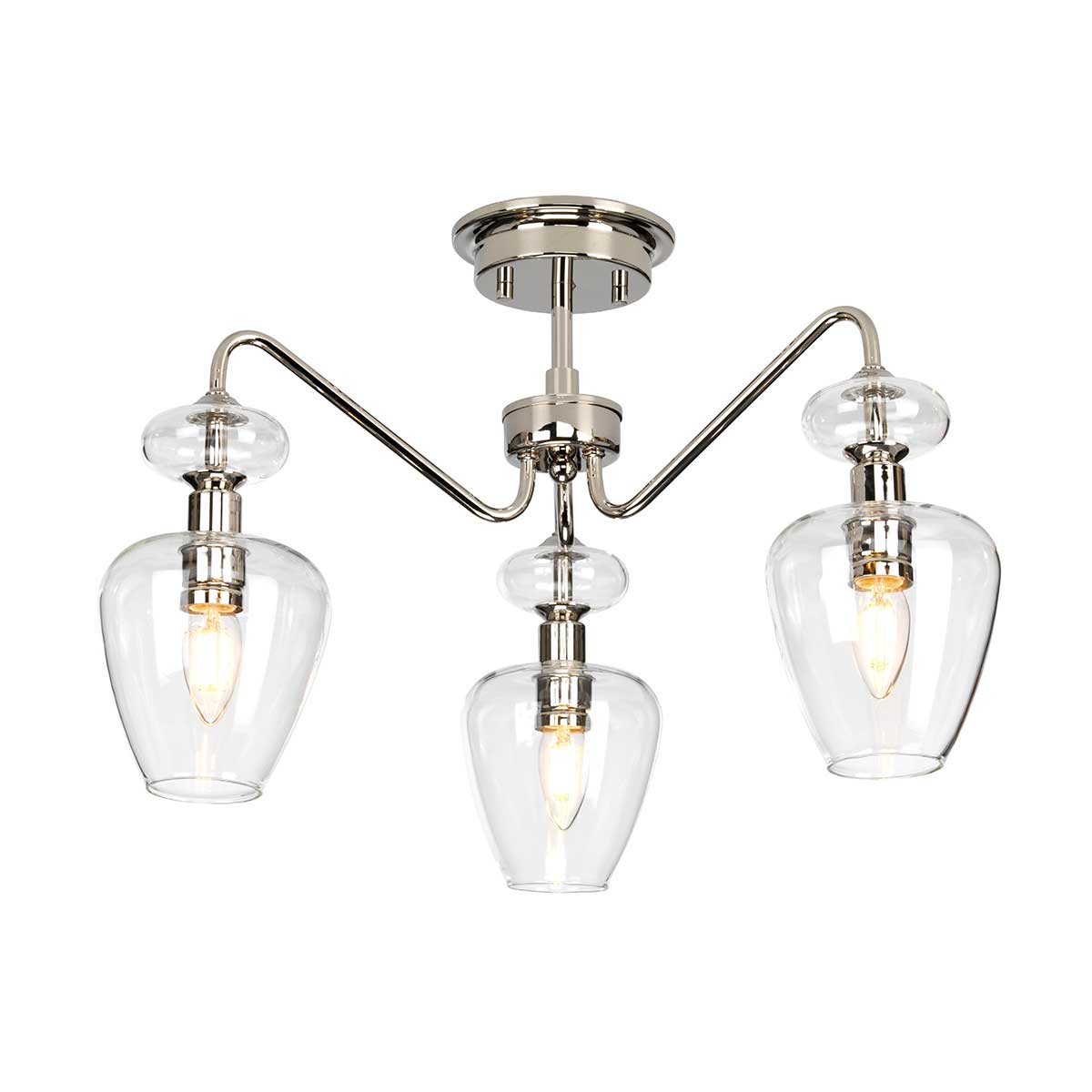 Elstead - Armand 3 Light Semi Flush - Polished Nickel