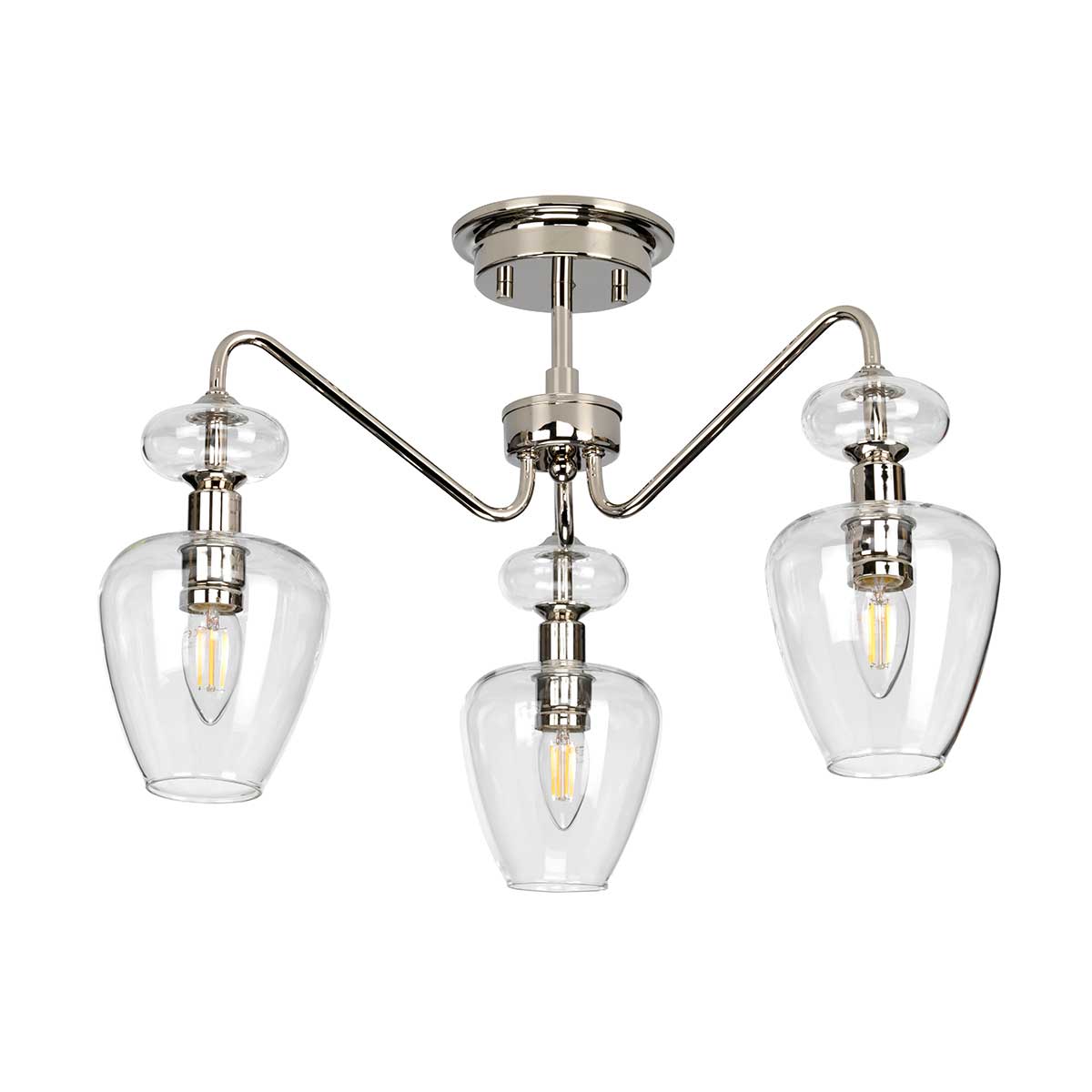 Elstead - Armand 3 Light Semi Flush - Polished Nickel