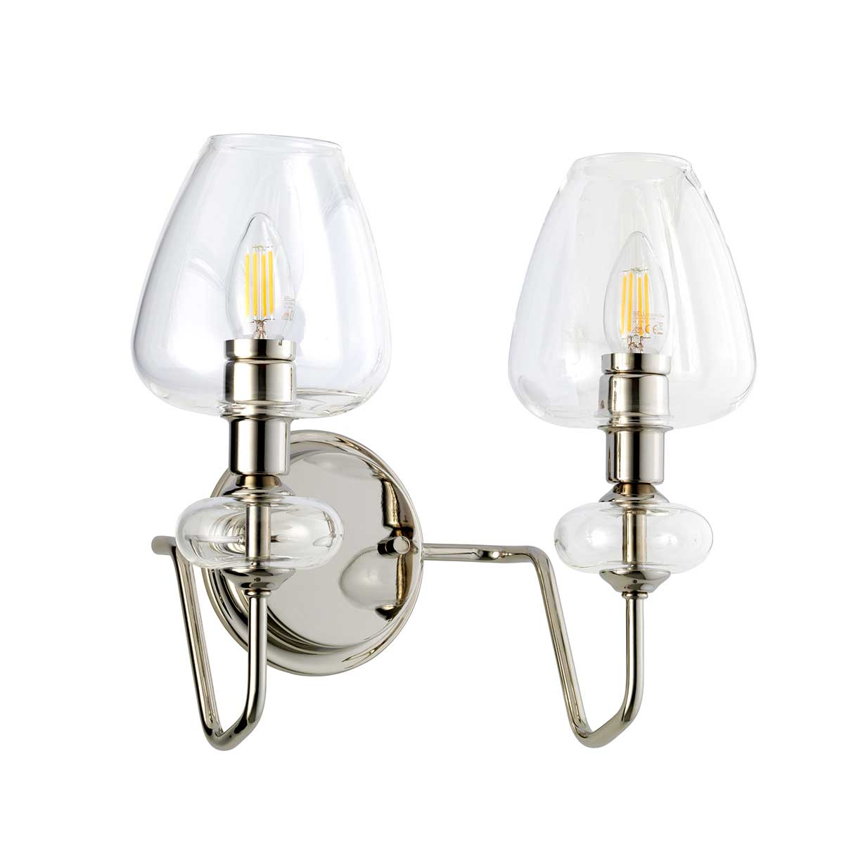 Elstead - Armand 2 Light Wall Light - Polished Nickel