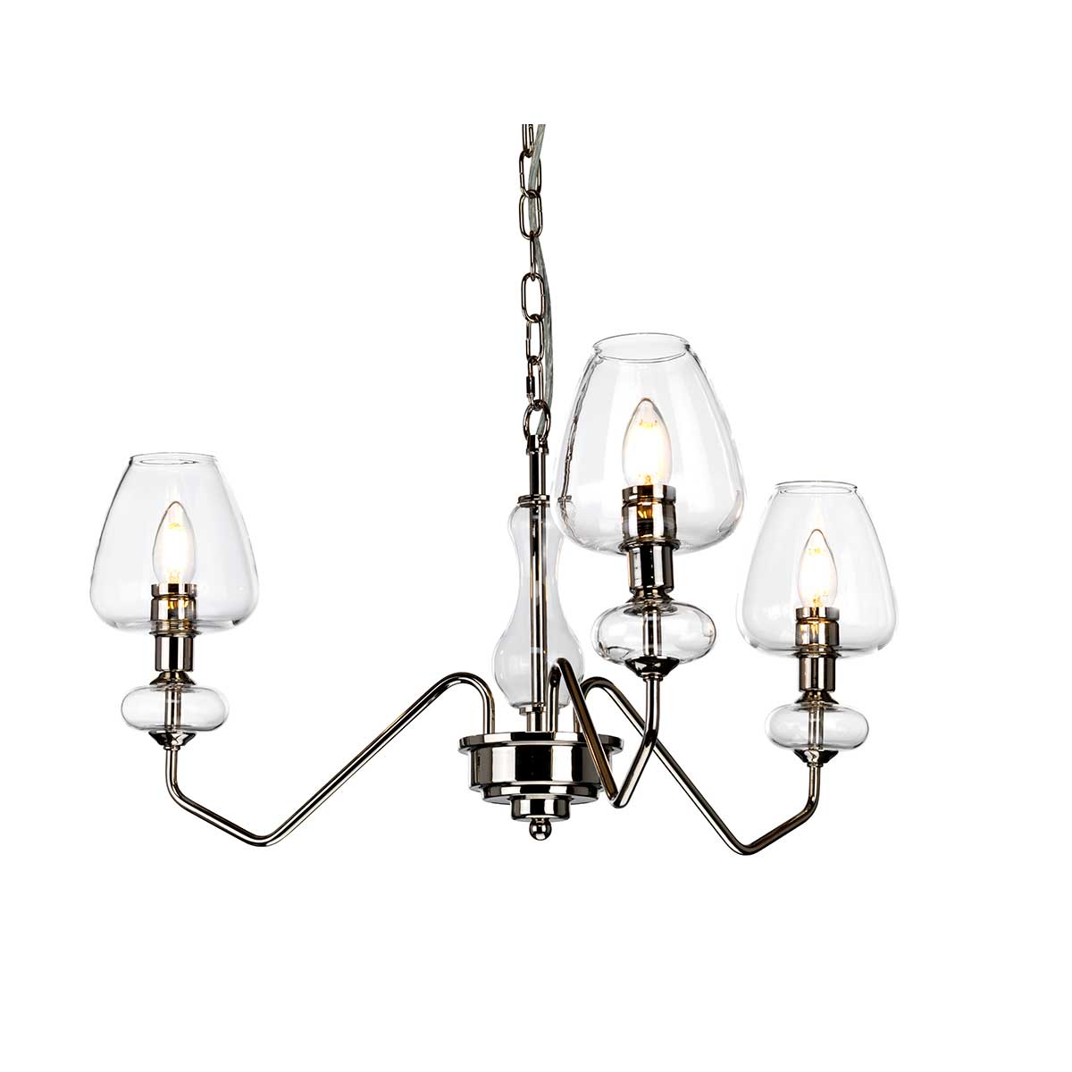 Elstead - Armand 3 Light Pendant - Polished Nickel