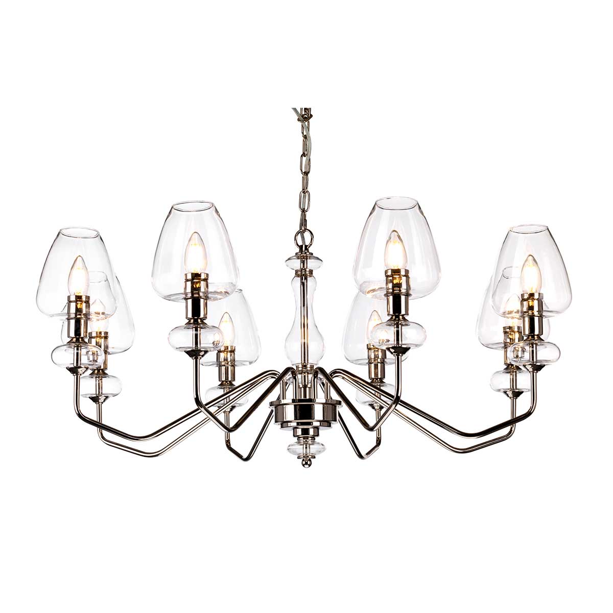 Elstead - Armand 8 Light Chandelier - Polished Nickel