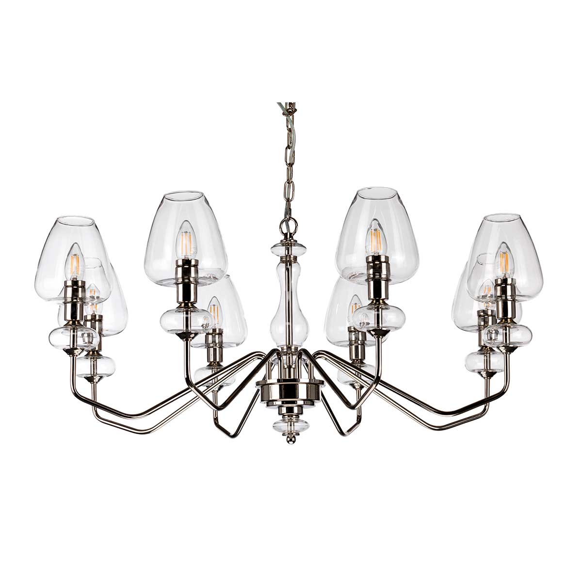 Elstead - Armand 8 Light Chandelier - Polished Nickel