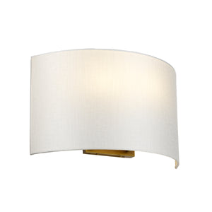 Elstead - Cooper Large Curved Wall Light with Aged Brass Back Plate