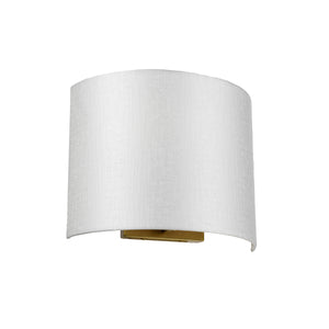 Elstead - Cooper Medium Curved Wall Light with Aged Brass Back Plate