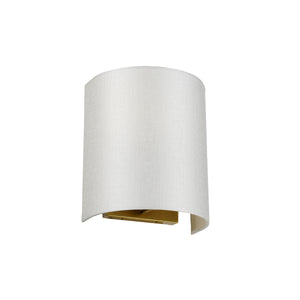 Elstead - Cooper Small Curved Wall Light with Aged Brass Back Plate