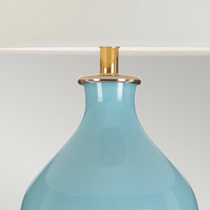 Elstead - Harbin Gourd 1 Light Table Lamp with Tall Empire - Duck Egg Blue