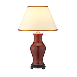 Elstead - Majin Oxblood Red Jar 1 Light Table Lamp with Polycotton shade