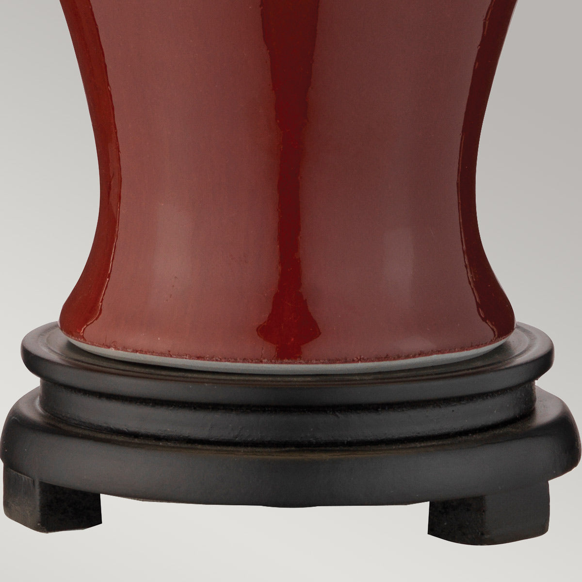 Elstead - Majin Oxblood Red Jar 1 Light Table Lamp with Polycotton shade