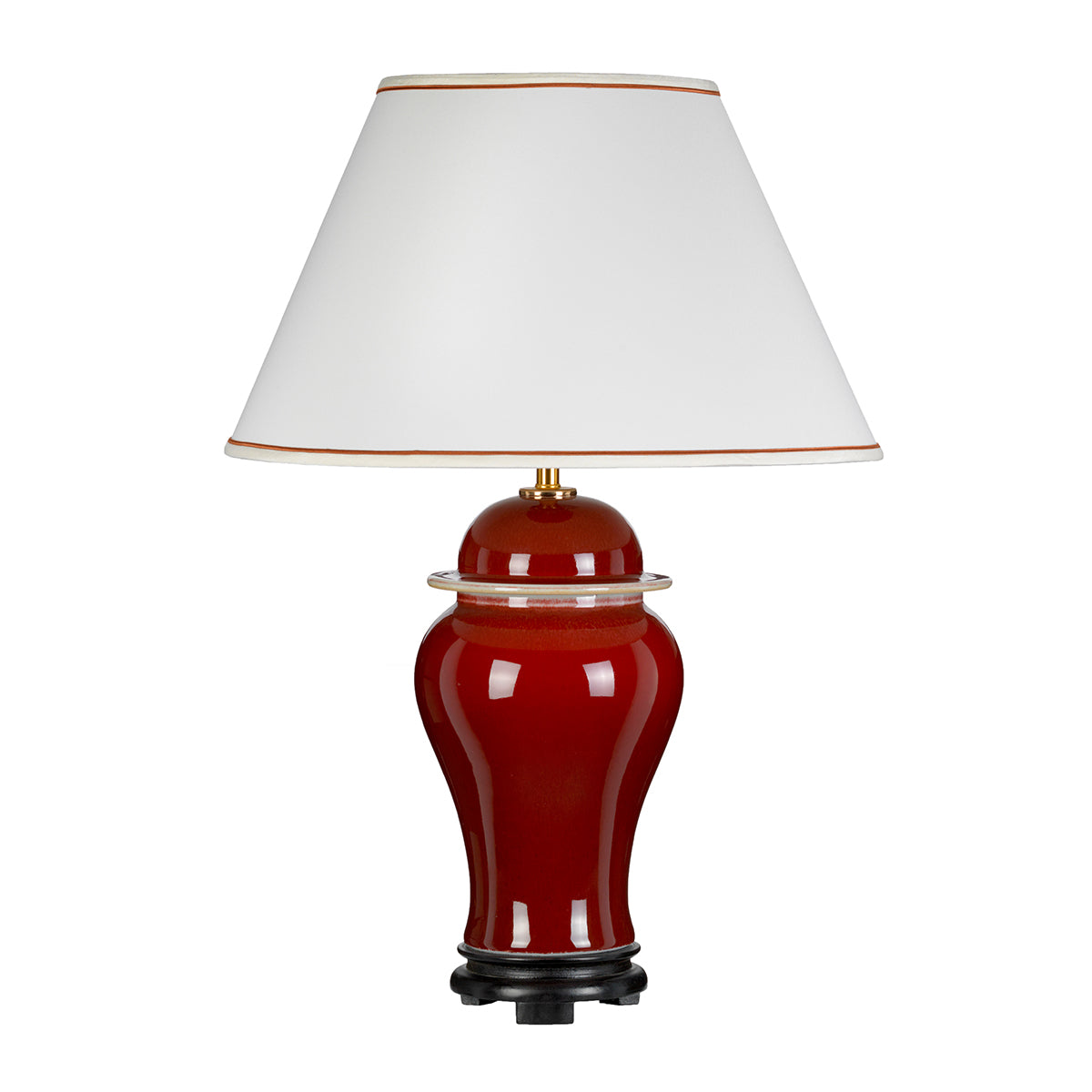 Elstead - Oxblood Temple Jar 1 Light Table Lamp with Tall Empire Shade