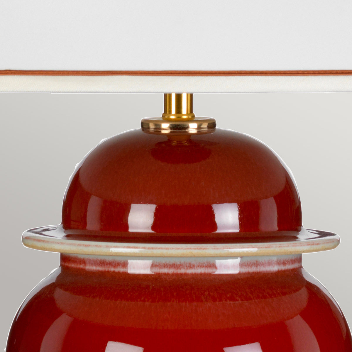 Elstead - Oxblood Temple Jar 1 Light Table Lamp with Tall Empire Shade