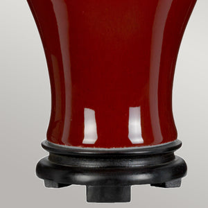 Elstead - Oxblood Temple Jar 1 Light Table Lamp with Tall Empire Shade