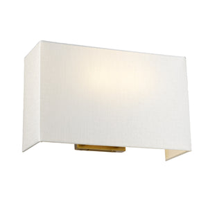 Quoizel - Riley Large Rectangular Wall Light with Aged Brass Back Plate