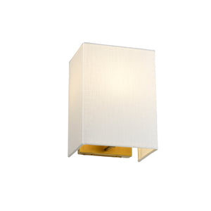 Elstead - Riley Small Rectangular Wall Light with Aged Brass Back Plate