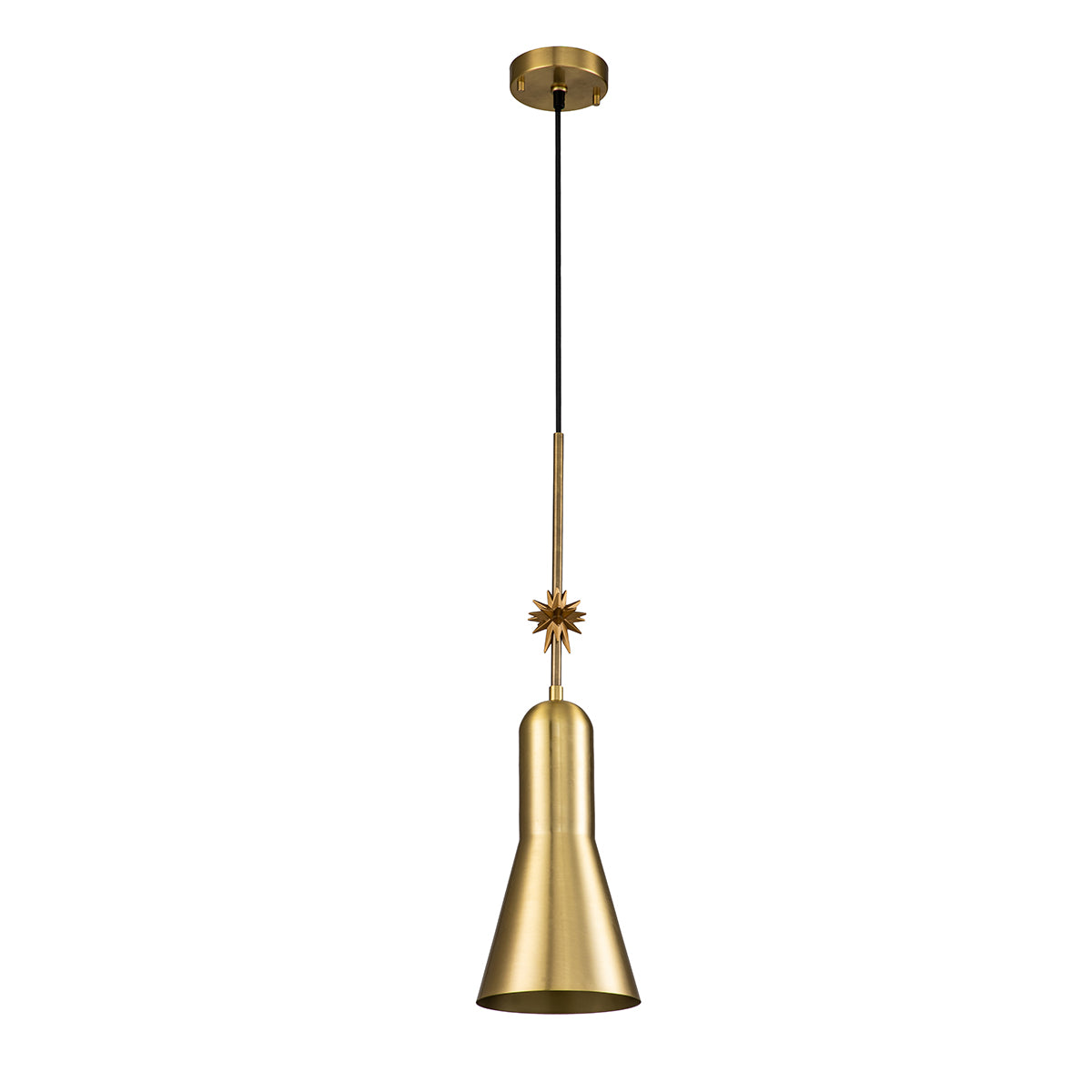 Elstead - Etoile 1lt Medium Pendant - Aged Brass and Gold Leaf