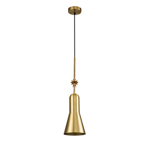 Elstead - Etoile 1lt Medium Pendant - Aged Brass and Gold Leaf