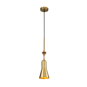 Elstead - Etoile 1lt Small Pendant - Aged Brass and Gold Leaf