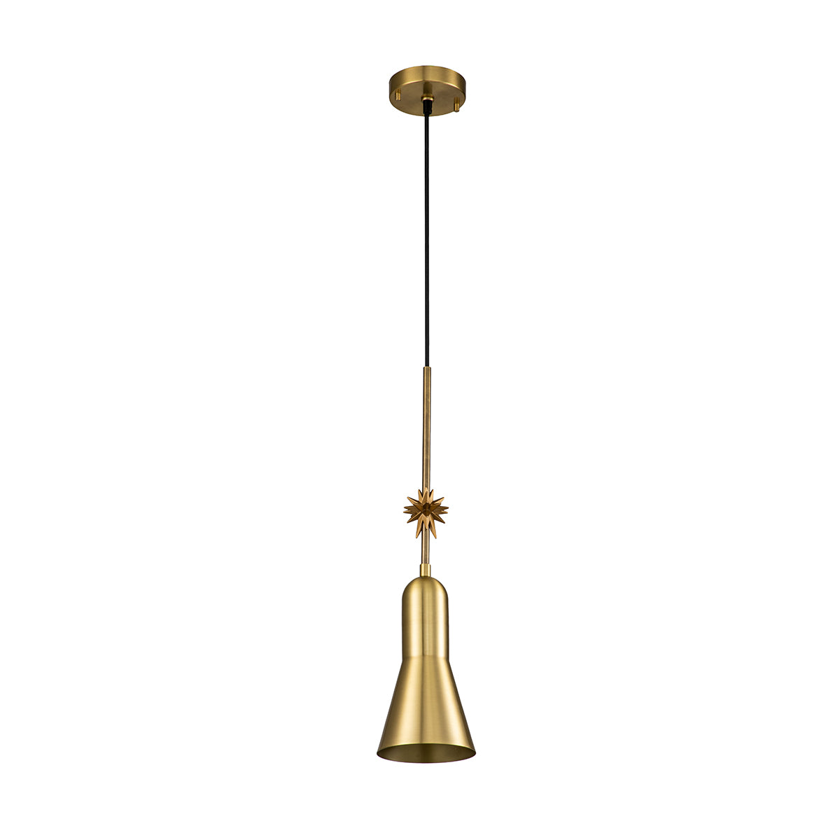 Elstead - Etoile 1lt Small Pendant - Aged Brass and Gold Leaf