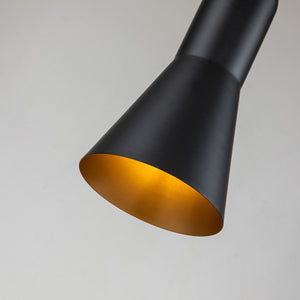 Elstead - Etoile 1lt Small Pendant - Matte Black and Gold Leaf