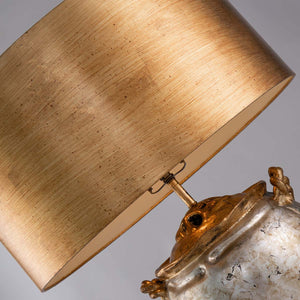 Elstead - Jackson 1lt Table Lamp - Antiqued Silver with Gold Leaf Accents