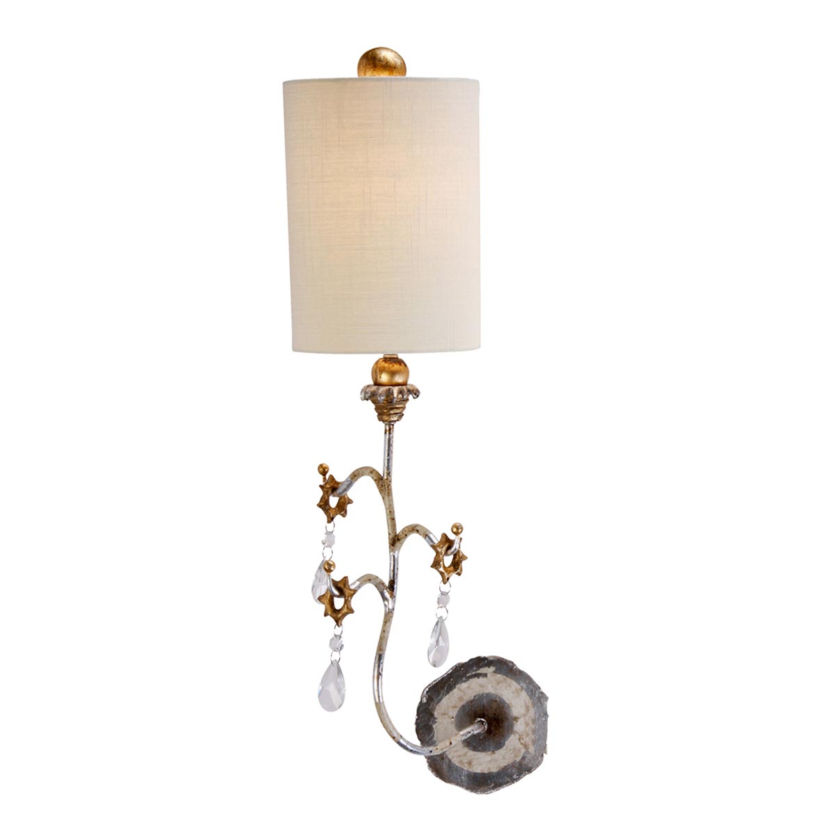 Elstead - Tivoli 1 Light Wall Light - Silver & Cream Patina