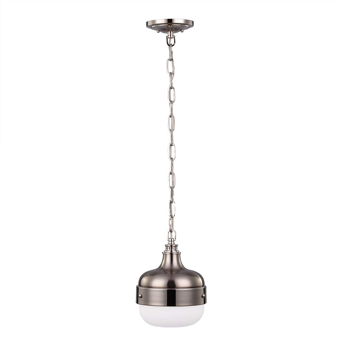 Feiss - Cadence 1 Light Mini Pendant - Polished Nickel/Brushed Steel