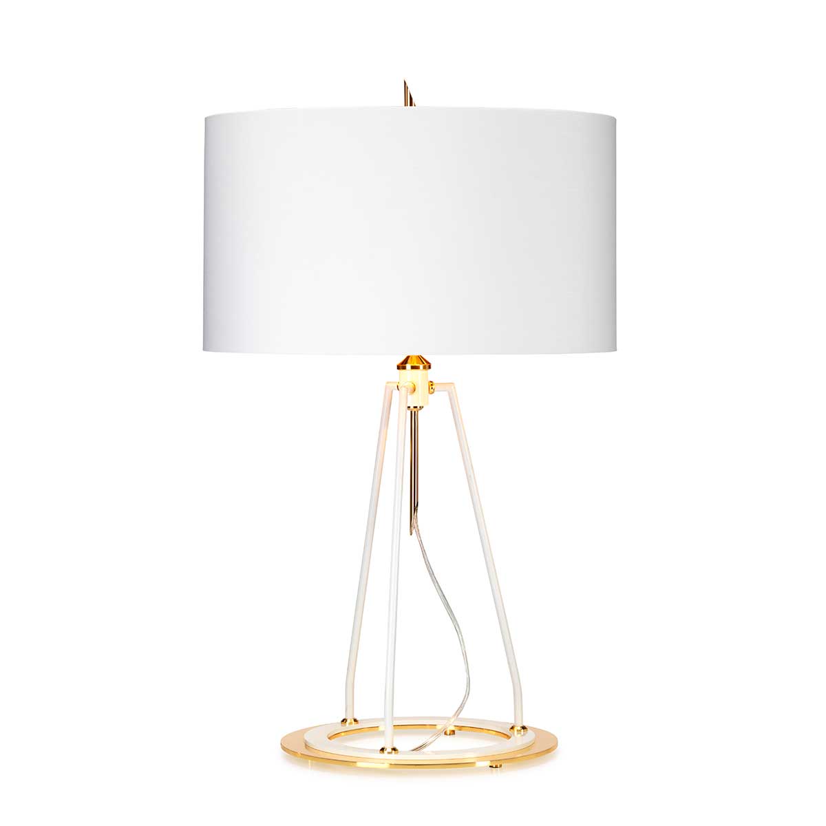 Elstead - Ferrara Table Lamp - White and Polished Gold