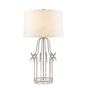 Elstead - Stella 1 Light Table Lamp - Distressed Silver