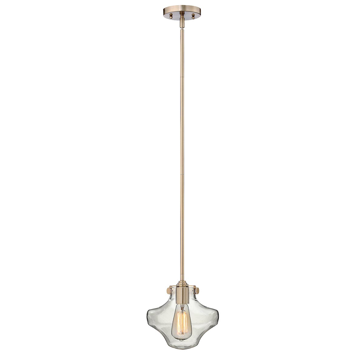 Hinkley - Congress 1 Light Clear Glass Pendant  - Brushed Caramel