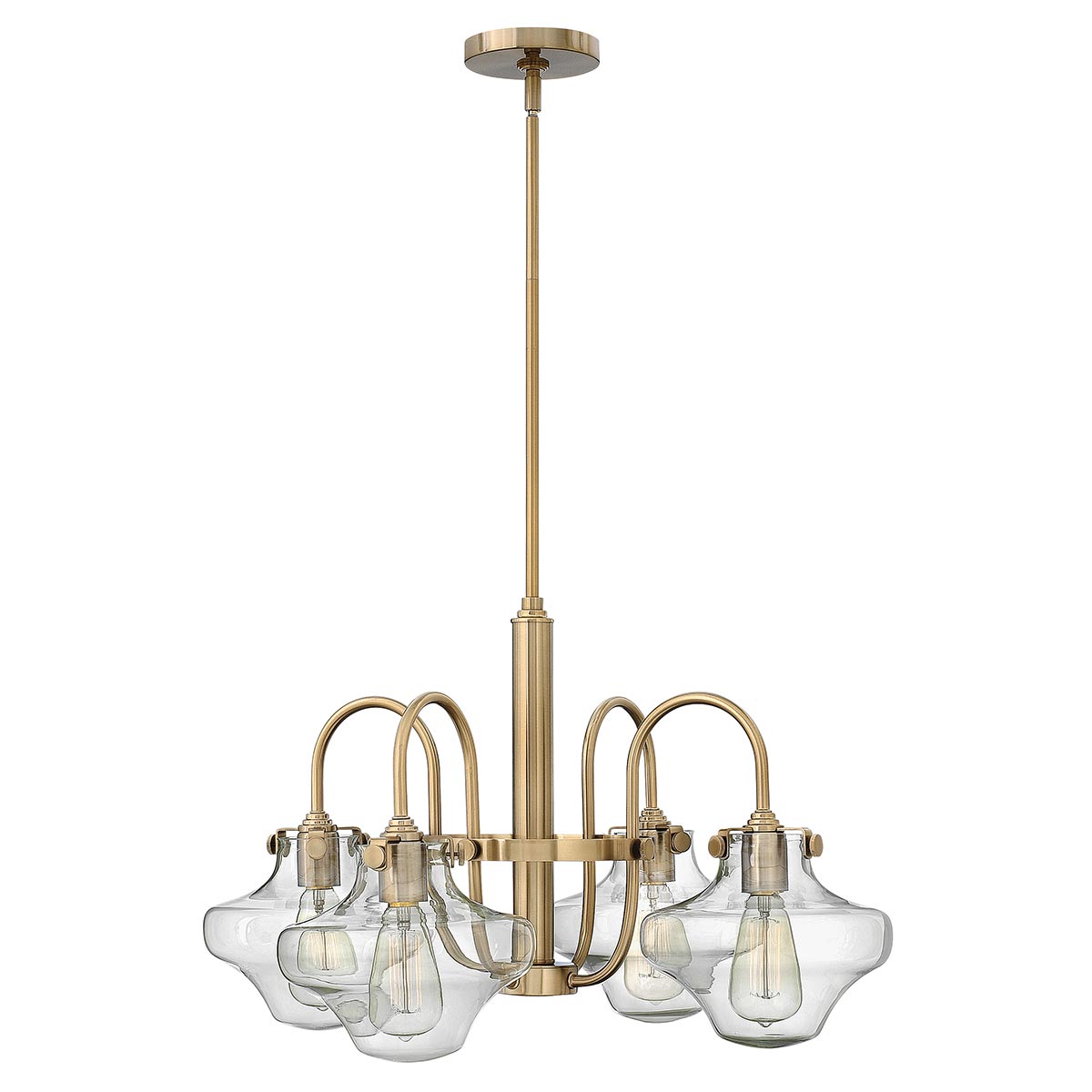 Hinkley - Congress 4 Light Clear Tiered Glass Chandelier - Brushed Caramel