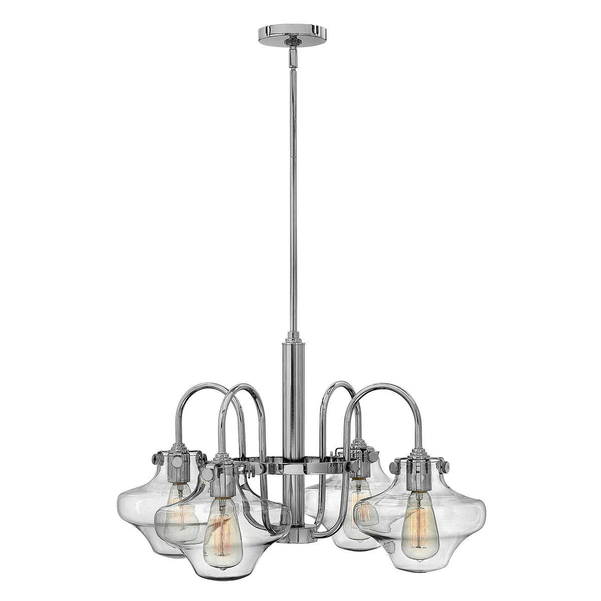 Hinkley - Congress 4 Light Clear Tiered Glass Chandelier - Chrome