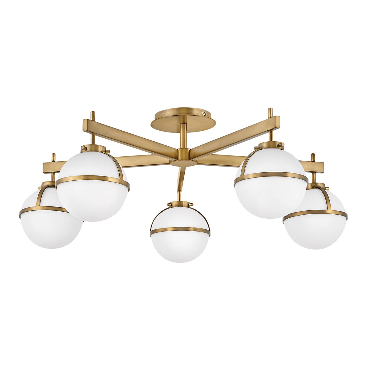 Hinkley - Hollis 5 Light Semi-Flush - Heritage Brass