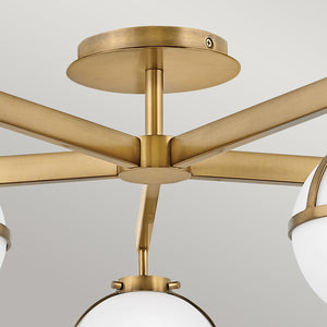 Hinkley - Hollis 5 Light Semi-Flush - Heritage Brass