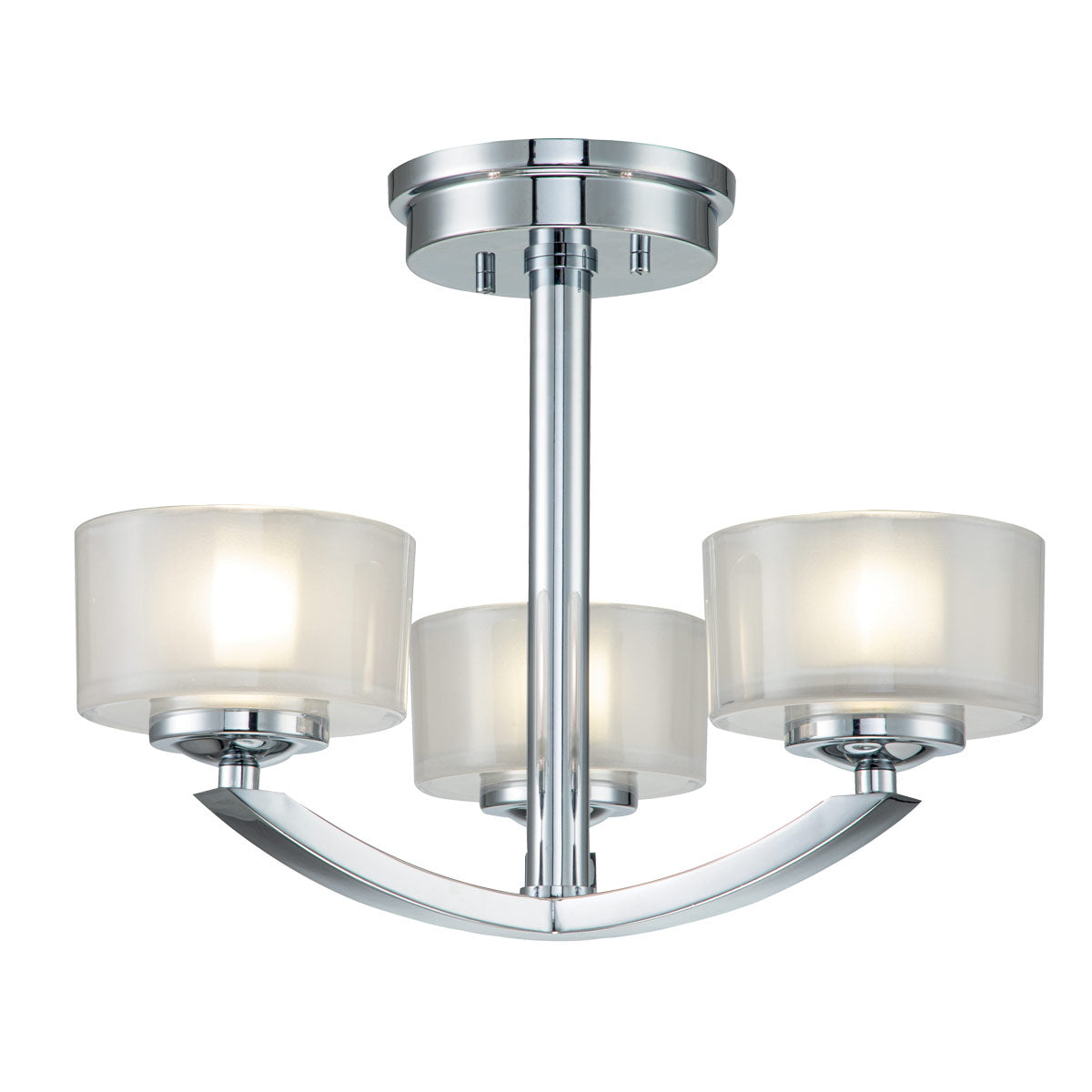 Hinkley - Meridian 3 Light Semi-Flush - Polished Chrome