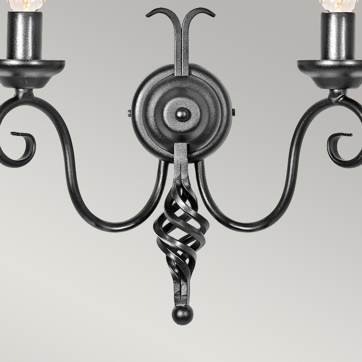 Elstead - Harlech 2 Light Wall Light - Black