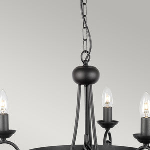 Elstead - Harlech 3 Light Chandelier - Black