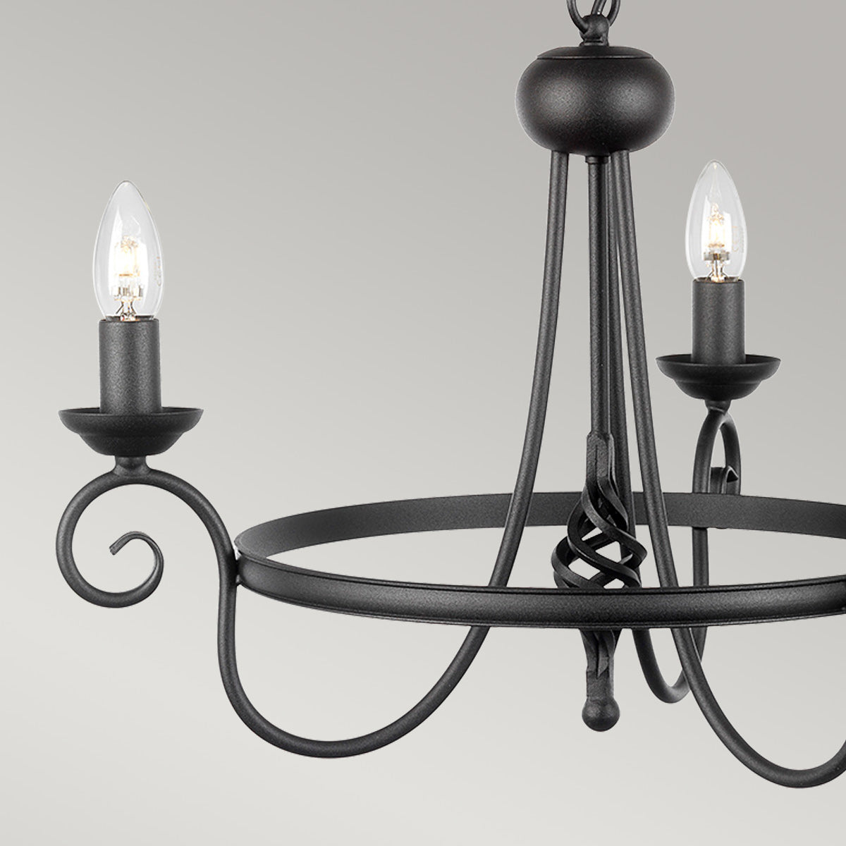 Elstead - Harlech 3 Light Chandelier - Black