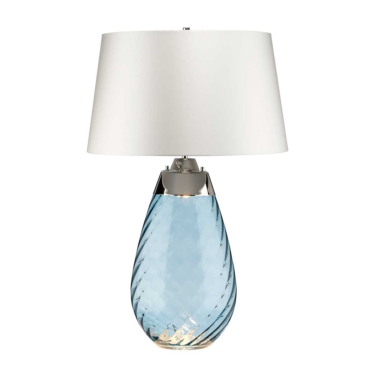 Elstead - Lena 2 Light Large Blue Table Lamp with Off-white Shade