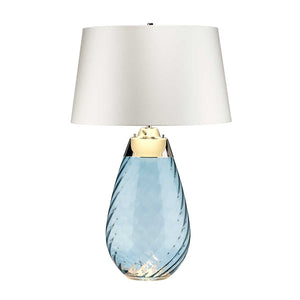 Elstead - Lena 2 Light Large Blue Table Lamp with Off-white Shade