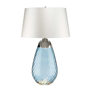 Elstead - Lena 2 Light Large Blue Table Lamp with Off-white Shade