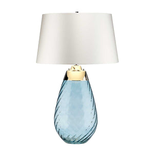 Elstead - Lena 2 Light Large Blue Table Lamp with Off-white Shade