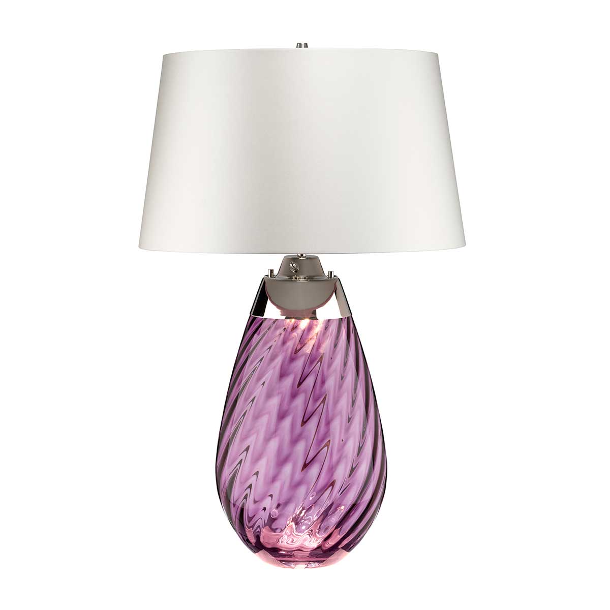 Elstead - Lena 2 Light Large Plum Table Lamp with Off-white Shade