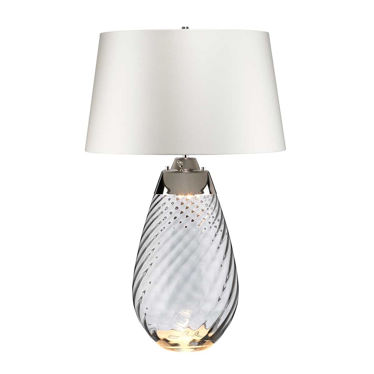 Elstead - Lena 2 Light Large Smoke Table Lamp with Off-white Shade