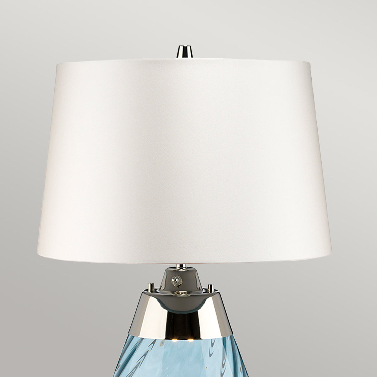 Elstead - Lena 2 Light Small Blue Table Lamp  with Off-white Shade