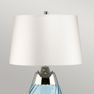 Elstead - Lena 2 Light Small Blue Table Lamp  with Off-white Shade