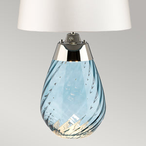 Elstead - Lena 2 Light Small Blue Table Lamp  with Off-white Shade