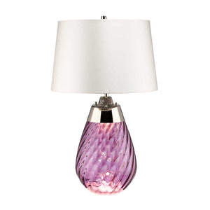 Elstead - Lena 2 Light Small Plum Table Lamp with Off-white Shade