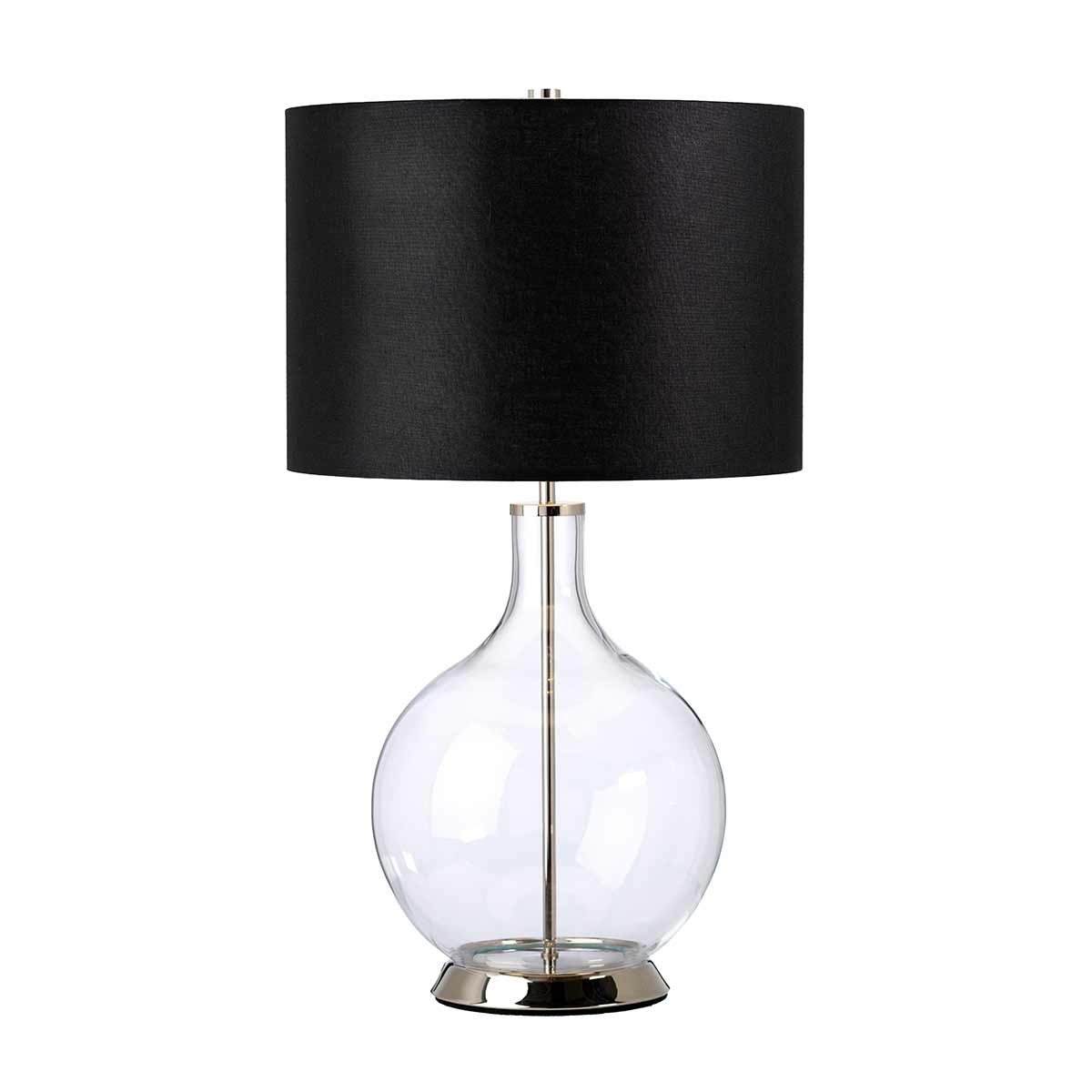 Elstead - Orb 1 Light Table Lamp (Complete with Black Shade) - Polished Nickel