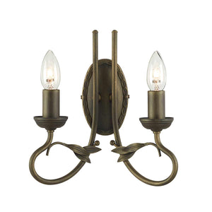 Elstead - Olivia 2 Light Wall Light - Black/Gold Patina